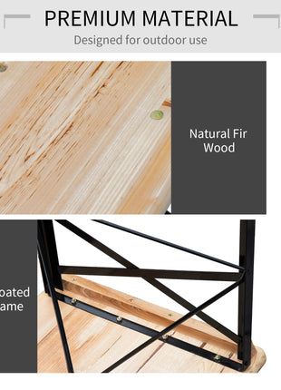 6' Portable Picnic Table and Bench Set, Outdoor Wooden Folding Camping Dining Table Set for Patio Garden Outdoor Activities