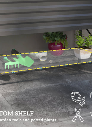 Galvanized Raised Garden Bed, Metal Planter Box with Legs, Storage Shelf and Bed Liner, Dark Gray