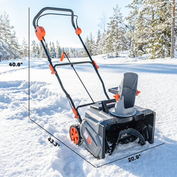 40V 18" Cordless Snow Blower with PU Auger, 1400W Brushless Motor, 12" Depth, Two 4.0Ah Batteries & Fast Charger