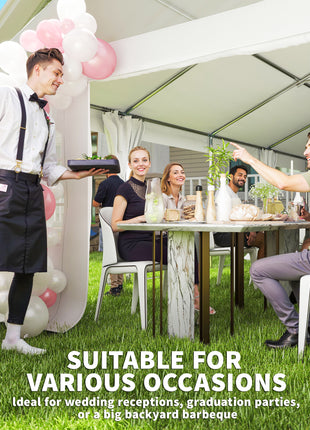 Heavy Duty Party Tent, 19.5' x 39' Large Sun Shade Canopy Tent for Parties, Wedding, Events, BBQ Grill, White
