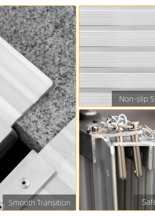 Wheelchair Ramp 4FT, FSA HSA Eligible Foldable Aluminum Threshold Ramp with Non-Slip Surface, 600lbs Weight Capacity