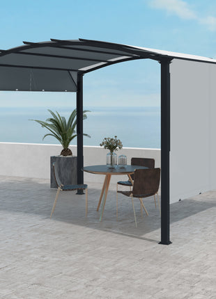 11' x 11' Outdoor Retractable Pergola with Canopy for Backyard, Gray