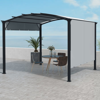 11' x 11' Outdoor Retractable Pergola with Canopy for Backyard, Gray