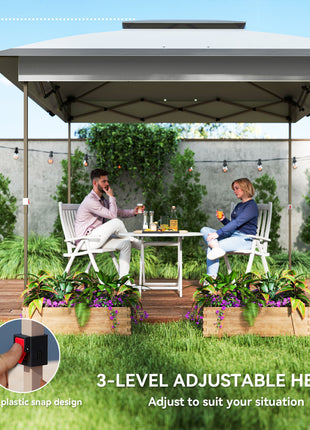12' x 12' Pop Up Canopy Tent with Netting and Carry Bag, Instant Sun Shelter with 137 sq.ft Shade, Tents for Parties, Height Adjustable, for Outdoor, Garden, Patio, Gray