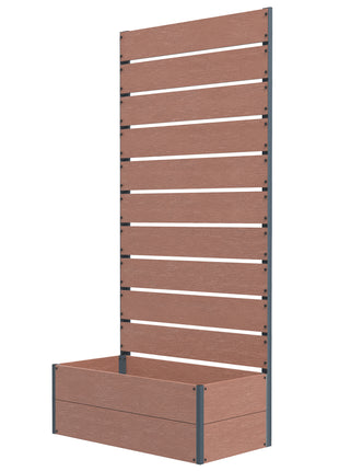 Trellis Planter for Climbing Plants, Raised Garden Bed with Trellis, Planter Box for Outdoor, 28.25" x 15" x 59", Brown