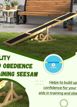 Wooden Dog Agility Seesaw for Training and Exercise, Yellow