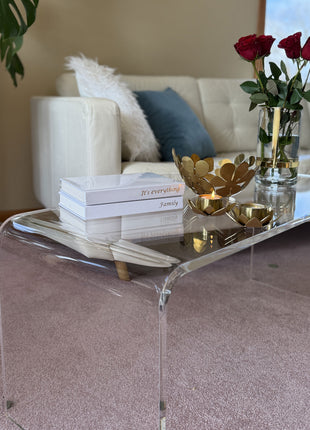 Acrylic Coffee Table 39" Long Rectangle Tea Table for Living Room Clear