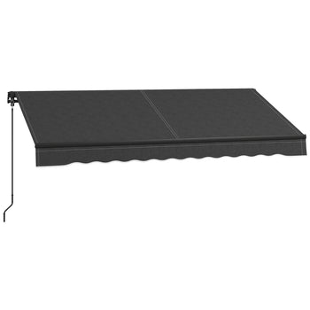 10' x 8' Retractable Awning, 280gsm UV Resistant Sunshade Shelter for Deck, Balcony, Yard, Dark Gray