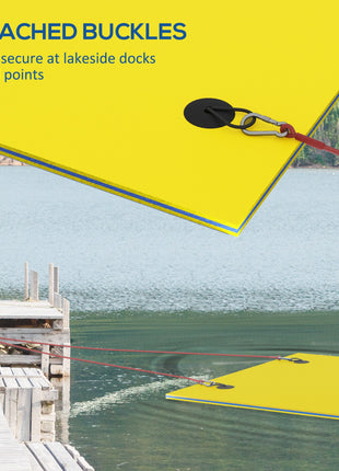 9' x 6' Lily Pad Water Mat for 2 Adults, Floating Water Pad for Lake, Pool, Ocean, Beach, and Boating, Yellow