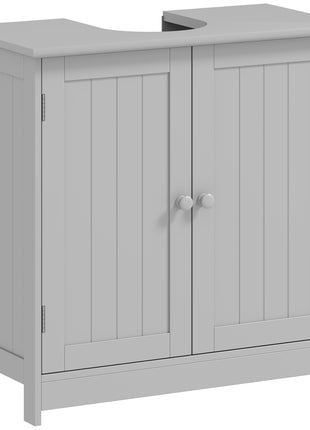 Bathroom Vanity Cabinet, Under Sink Bathroom Cabinet with 2 Doors and Adjustable Shelf, Light Gray