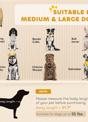 Pearl Design Pet Sofa for Medium and Large Sized Dogs, Pet Bed with Cushion and Solid Wood Legs, Coffee