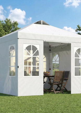 9.6 x 9.6 ft Pop Up Canopy Tent with Sidewalls, One Push Setup, UPF50+ Portable Instant Canopy Shelter, White