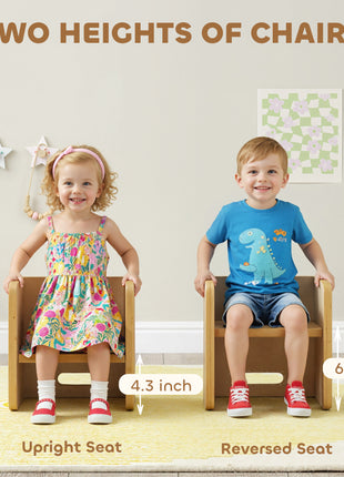 Kids Table and Chair Set, Height Adjustable Toddler Table and Chair Set for Kids Ages 3-8, Play, Learning, Natural