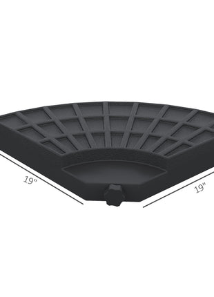 Large 4 Piece Round Fillable Weighted Offset Market Patio Umbrella Base