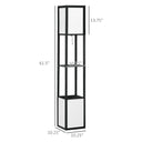 Modern Shelf Floor Lamp with Dual Ambient Light, Standing Lamp Living Room, Bedroom, 10.25"x10.25"x61.5", Black