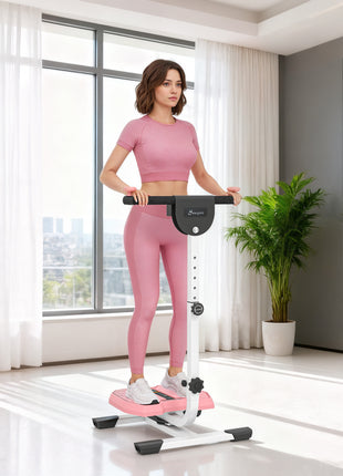 Foldable Ab Twister Board for Waist Trimming with LCD Display, Ab Workout Equipment for Women and Men, Pink