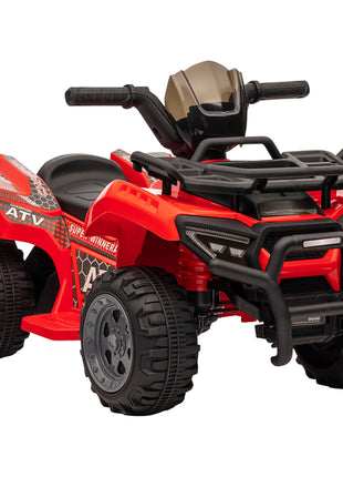 6V Battery Powered Electric ATV, Quad Four Wheeler Ride On Toy Car w/ LED Headlights for Kids Toddlers, Red