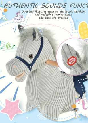 Kids Rocking Horse Plush Ride on Horse Toddle Rocker for 36-72 Months