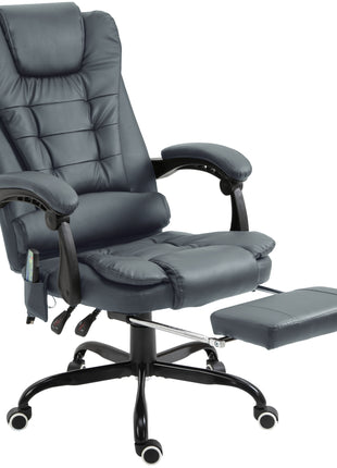 7-Point Vibrating Massage Office Chair High Back Massaging Office Desk Chair with Lumbar Support, Footrest, Blue