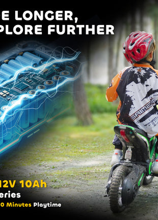 24V 350W Electric Dirt Bike Up to 15 MPH w/ Twist Grip Throttle, Green