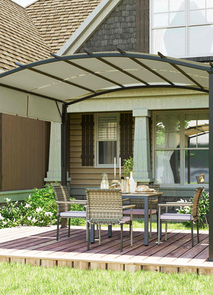 11' x 11' Outdoor Retractable Pergola Canopy for Backyard, Beige