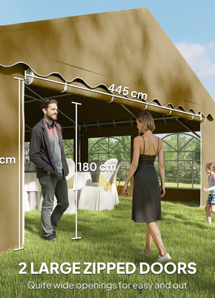 20' x 40' Party Tent, Outdoor Canopy Tent with Removable Sidewalls, 12 Windows for Parties, Wedding, Events, BBQ, Brown