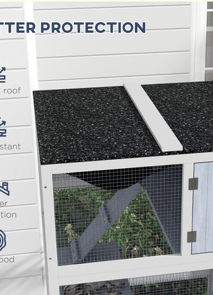 Catio, Outdoor Cat Enclosure House on Wheels with Hammock, Gray
