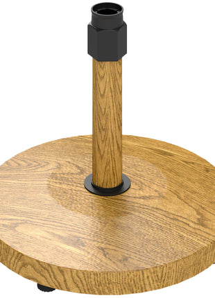 Patio Umbrella Base Holder, Outdoor Umbrella Base with Adjustable Pads, Heavy Duty Patio Umbrella Stand Base for Garden, Poolside, Nature Wood