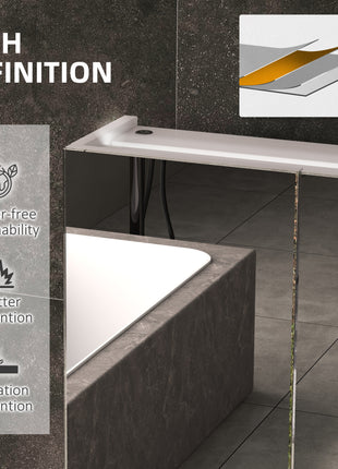 Bathroom Mirror Cabinet with Light, Bathroom Storage Cupboard with USB Charge, Adjustable Shelf, 35.5"W x 25.5"H, White