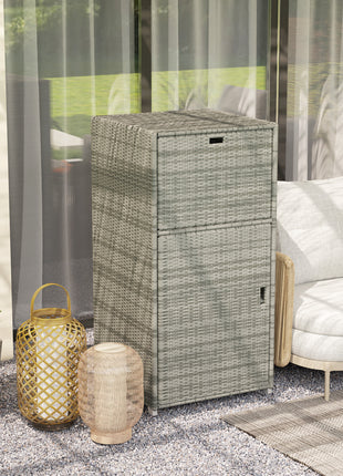 Outdoor Towel Rack for Pool w/ Drawer & Cabinet, Gray