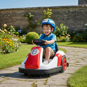 6V Kids Bumper Car with Big Wheels, Electric Car for Kids with 360-Degree Spin, Slow Start, for 37-72 M, Red