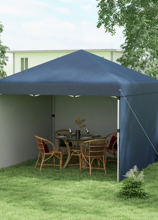 10' x 10' Pop Up Canopy with Sidewalls, Weight Bags and Carry Bag, Height Adjustable Tent for Parties, Navy