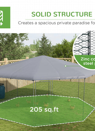 17.1 ft x 15.7 ft Chicken Run for 19-25 Chickens with Cover