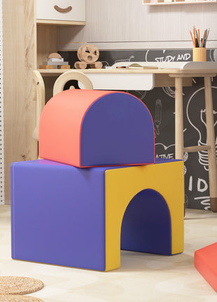 4 Piece Foam Play Set, Soft & Safe Kids Toddlers Children Climbing Set for Crawling or Sliding, Assorted