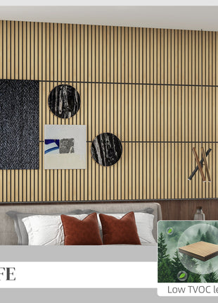 24" x 24" Wood Panels for Wall, 4 Pack Acoustic Panels, Sound Absorbing Slat Wall for Wall Decor, Home, Oak