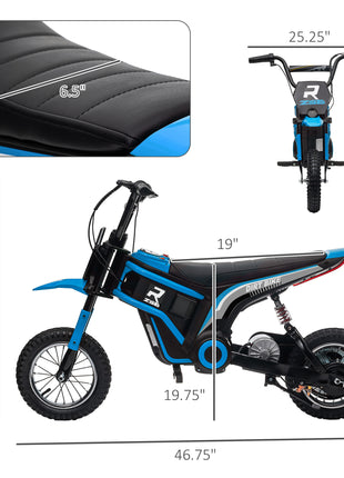 24V 350W Electric Dirt Bike Up to 15 MPH w/ Twist Grip Throttle, Blue