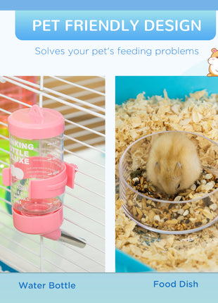 Extra Large 23" Hamster Cage with Tubes and Tunnels, Portable Carry Handles, Rat House and Habitats Big 5-Tier Design, Mouse Cage Includes Exercise Wheel, Water Bottle, Food Dish, Light Blue