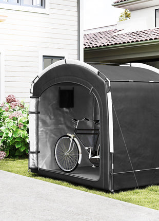 Bike Storage Shed Tent, Portable and Waterproof with 210D Oxford Fabric and Carry Bag for 3-4 Bicycles, Black