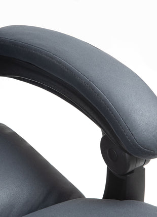 Microfibre Massage Office Chair, Heated Reclining Chair with Footrest, Double-tier Padding, Swivel Wheels, Dark Gray