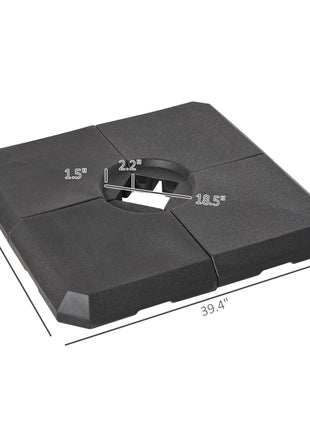 4-Piece Heavy Duty Cantilever Offset Umbrella Stand Base Weight, 264 lb. Capacity, Easy to Fill with Water or Sand