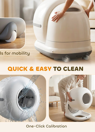 72L Automatic Litter Box, Self Cleaning Litter Box, App Control, Odor & Noise Control, Safety Sensors, Deodorant Gel