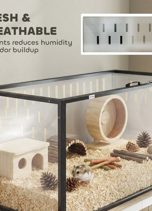 Large Acrylic Hamster Cage, Chewproof Guinea Pig Cage with Openable Top, for Hedgehog, Dwarf Hamster, Rat