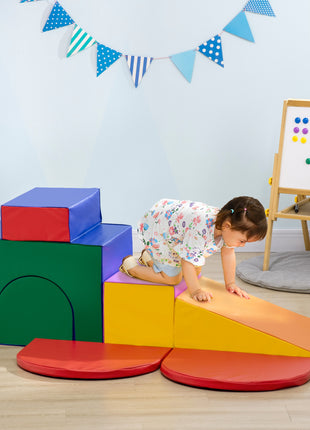 7-Piece Rearrangeable Toddler Climber for Creativity and Shape Discovery, Multicolored