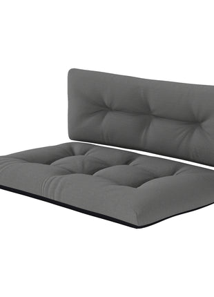 2 Seater Pallet Cushions Outdoor 3.9" Thick Replacement Cushions - Tufted Design for Garden, Patio, Black