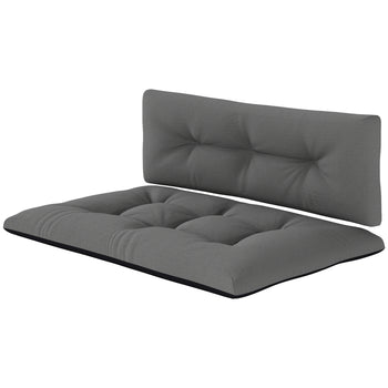 2 Seater Pallet Cushions Outdoor 3.9" Thick Replacement Cushions - Tufted Design for Garden, Patio, Black