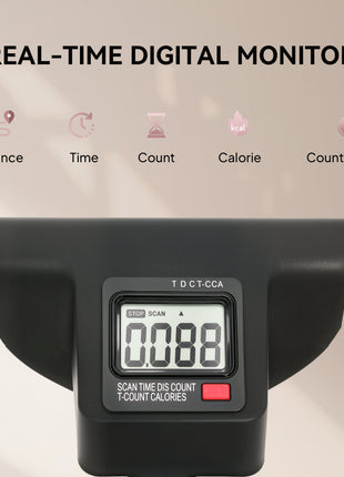 Foldable Ab Twister Board for Waist Trimming with LCD Display, Ab Workout Equipment for Women and Men, Pink