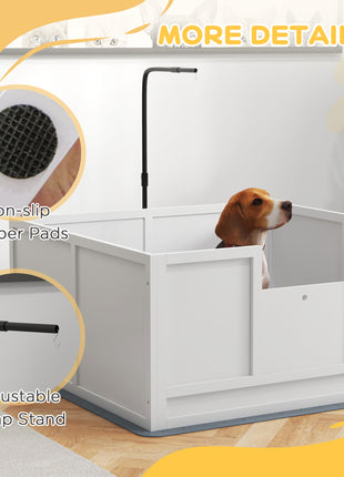 Whelping Box for Puppies with Pee Pad, Pig Rail, Adjustable Door for Small, Medium & Large Breed Dogs Birth, 41" x 39"
