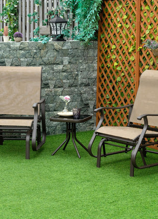 Outdoor Gliding Chairs Set Durable Compact for Patio, Bistro Tea Time, Perfect for Couples & Families, Gray
