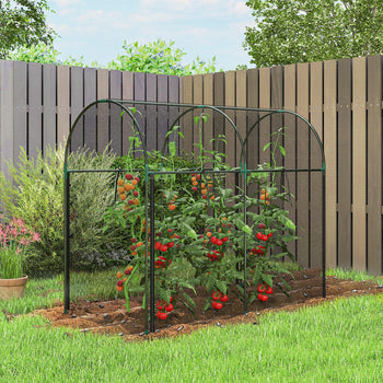 Crop Cage, 6' x 3' x 5' Large Plant Protection Tent with Zippered Door, Outdoor Garden Cage, Black