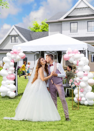 10' x 20' Pop Up Canopy Tent with Netting, Heavy Duty Instant Sun Shelter, Large Tents for Parties with Carry Bag for Outdoor, Garden, Patio, Cream White